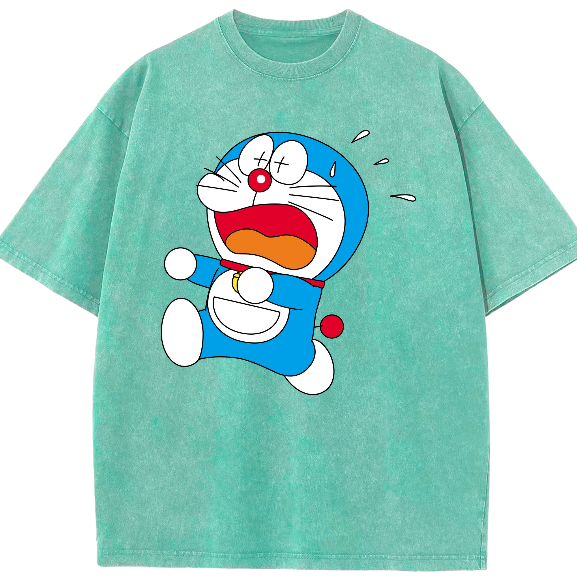 （画像用） ドラえもん Doraemon 綿100% ヴィンテージ風 半袖Tシャツ（フロントプリント）